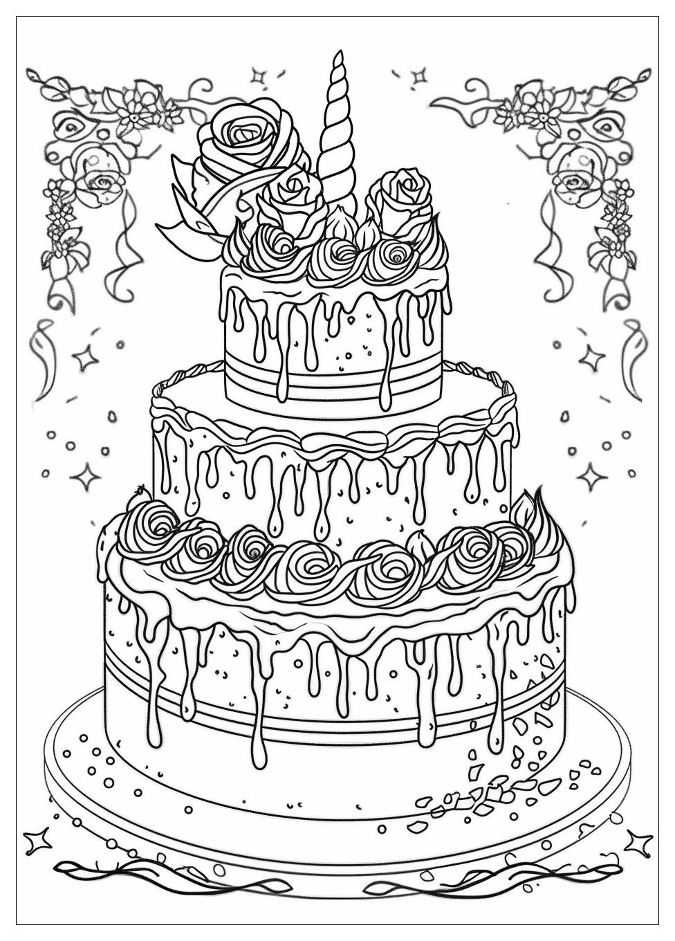 Unicorn Cake Coloring Pages-20