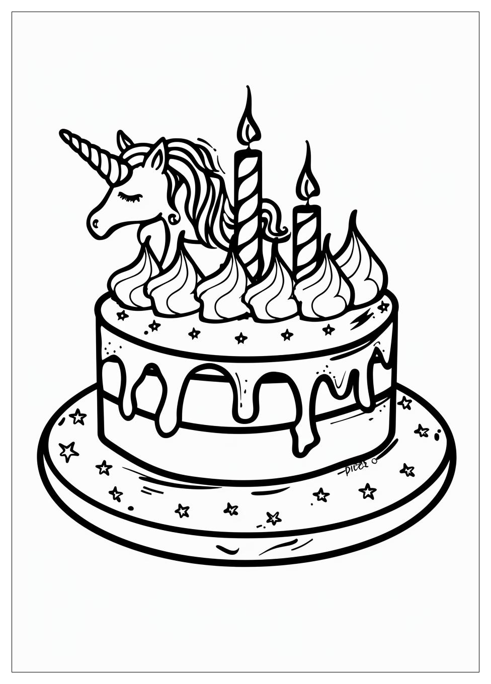 Unicorn Cake Coloring Pages-4