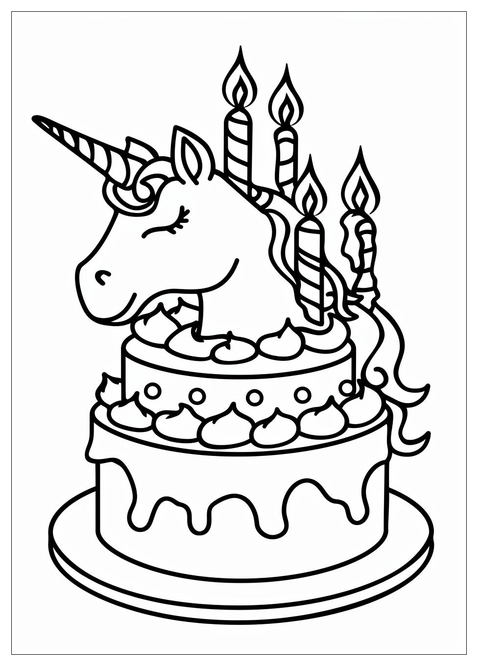 Unicorn Cake Coloring Pages-5