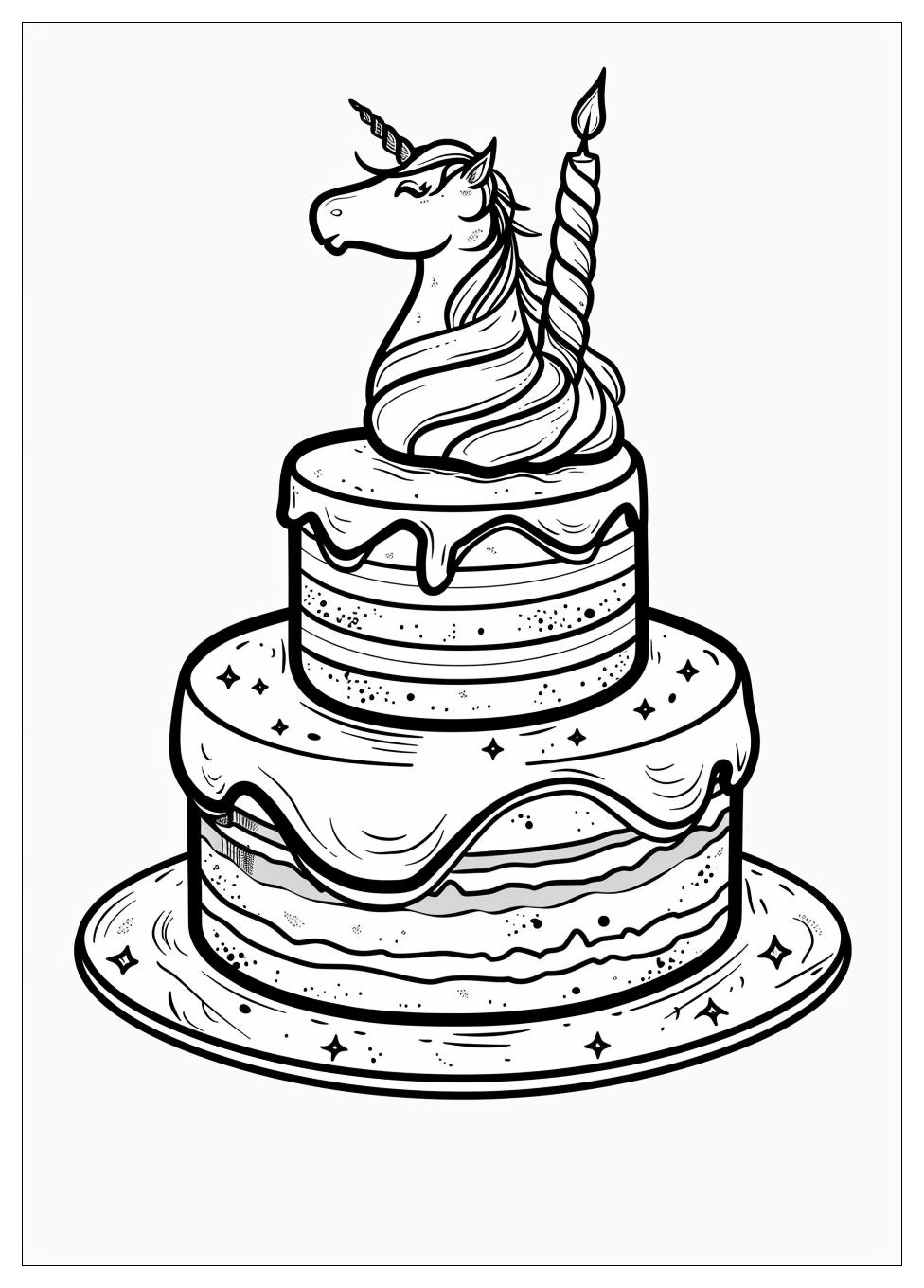 Unicorn Cake Coloring Pages-6