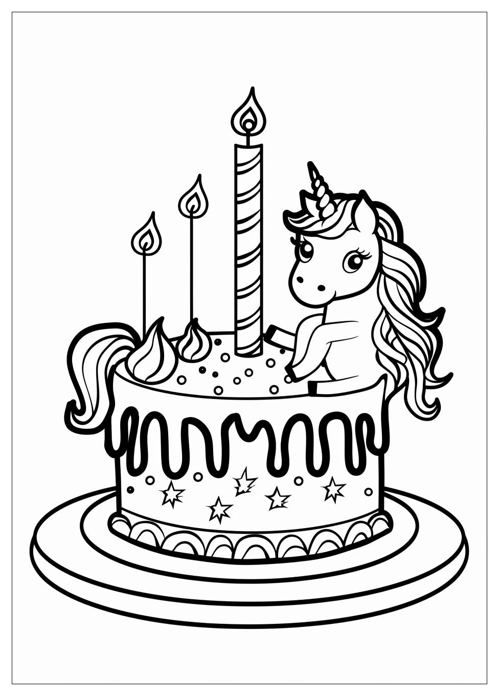 Unicorn Cake Coloring Pages-7