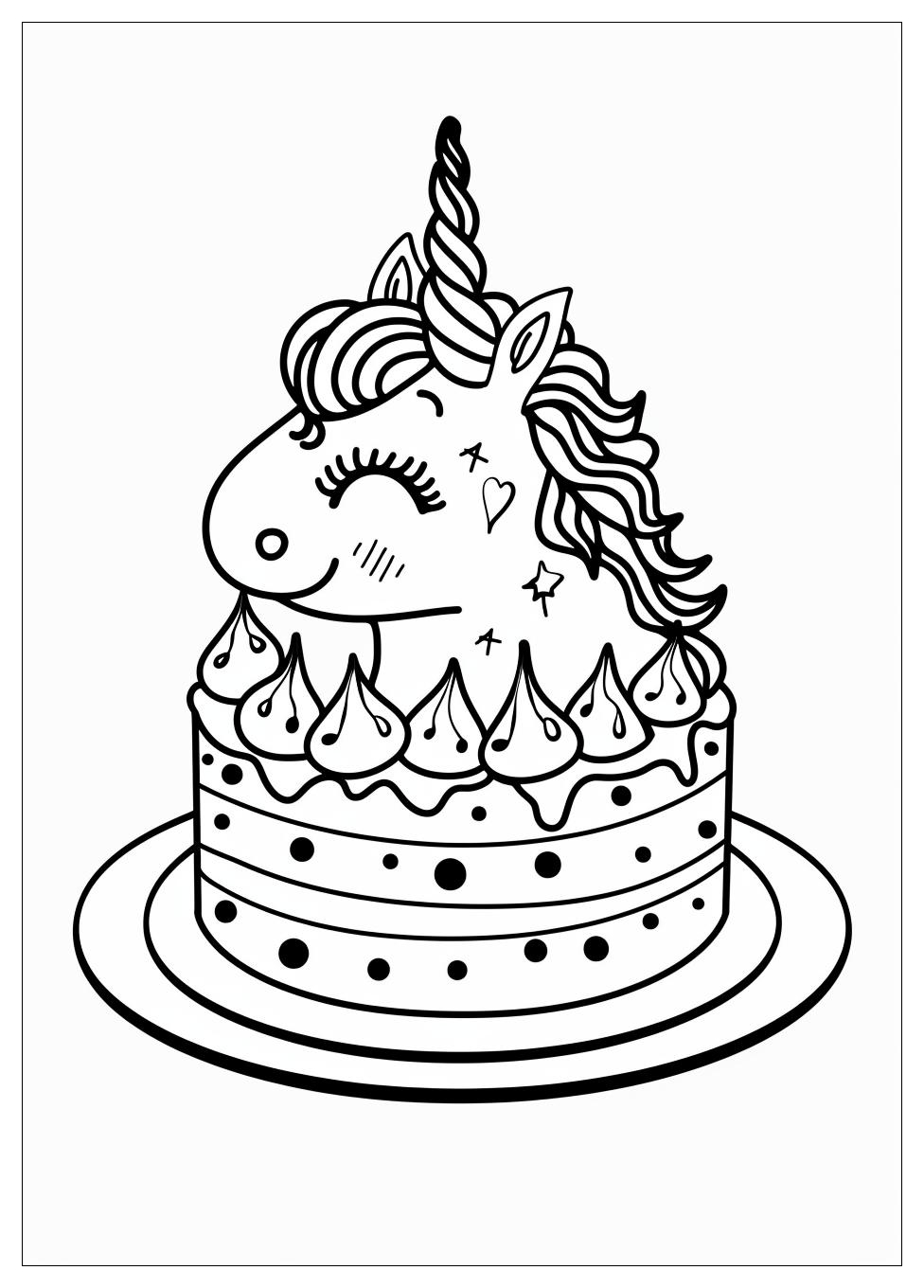 Unicorn Cake Coloring Pages-8