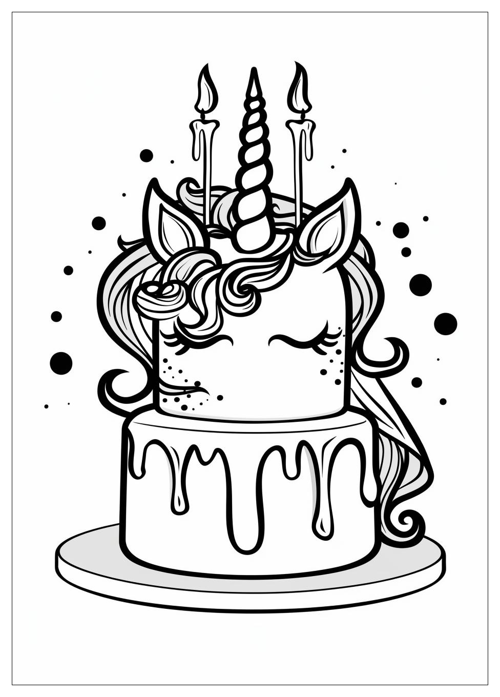 Unicorn Cake Coloring Pages-9