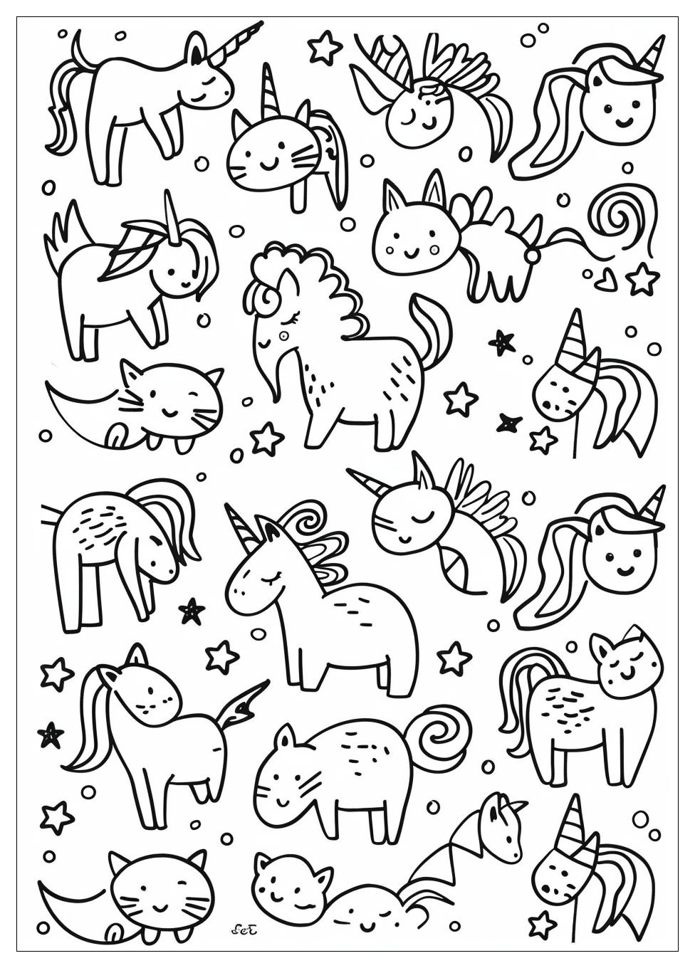 Unicorn Cat Coloring Pages-10