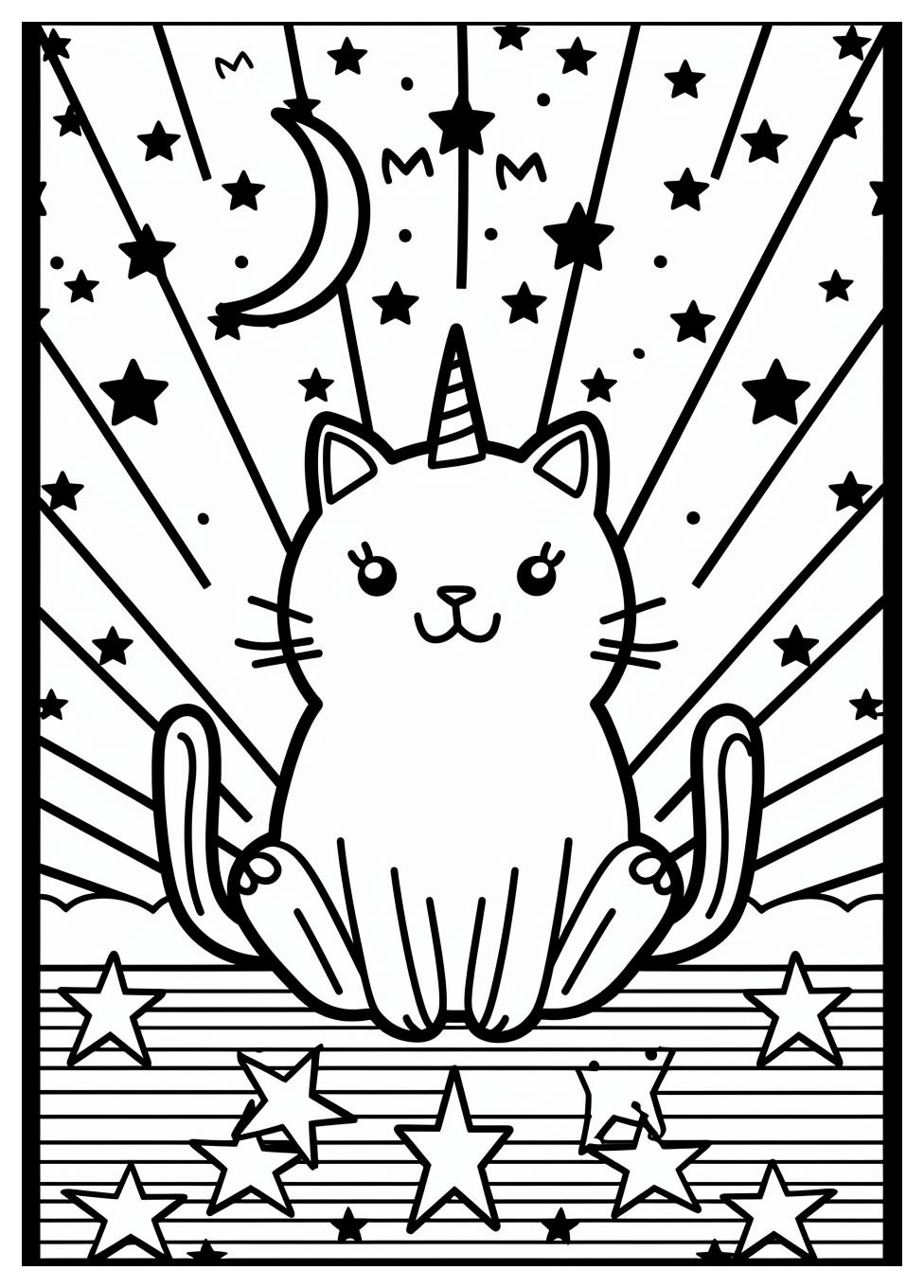 Unicorn Cat Coloring Pages-12