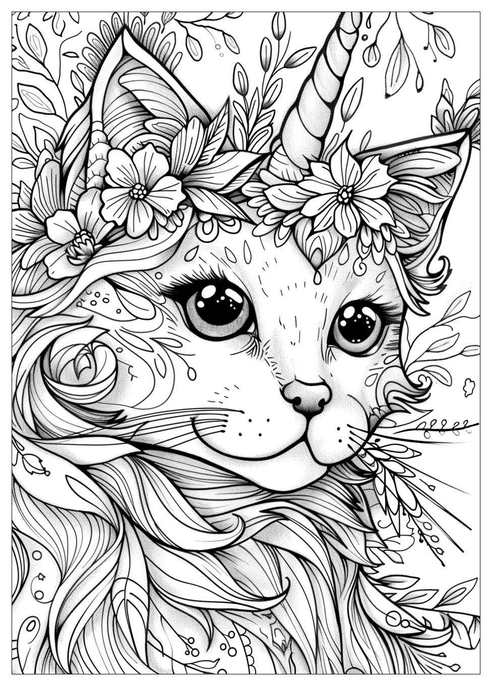 Unicorn Cat Coloring Pages-13