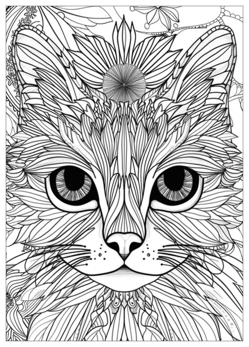 Unicorn Cat Coloring Pages-17