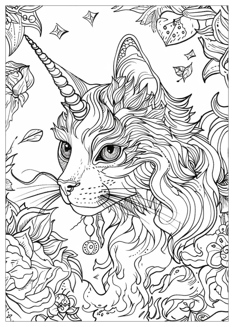 Unicorn Cat Coloring Pages-18