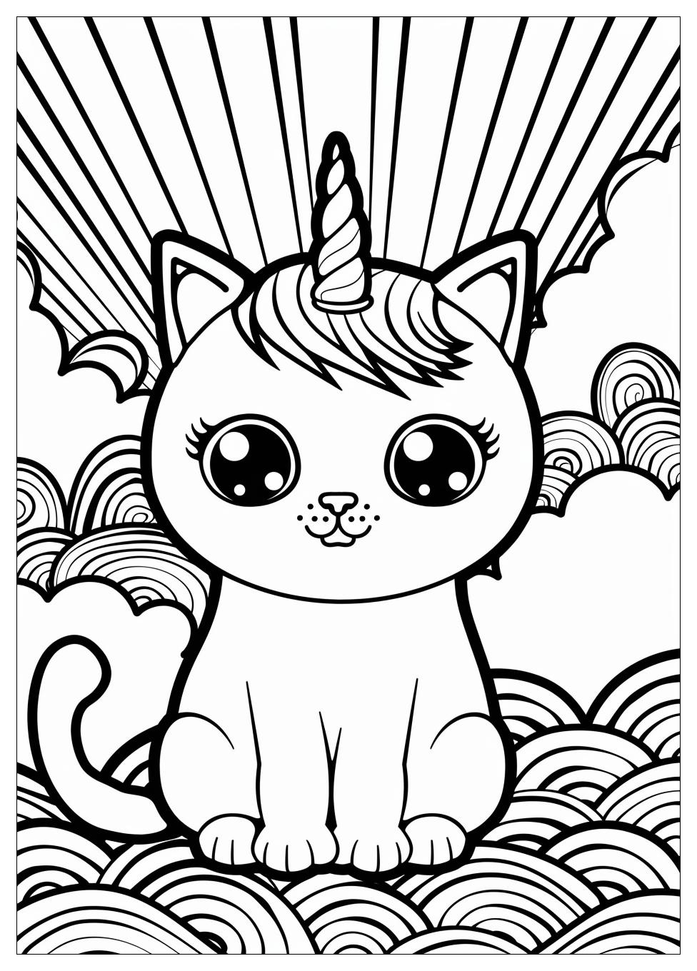 Unicorn Cat Coloring Pages-5