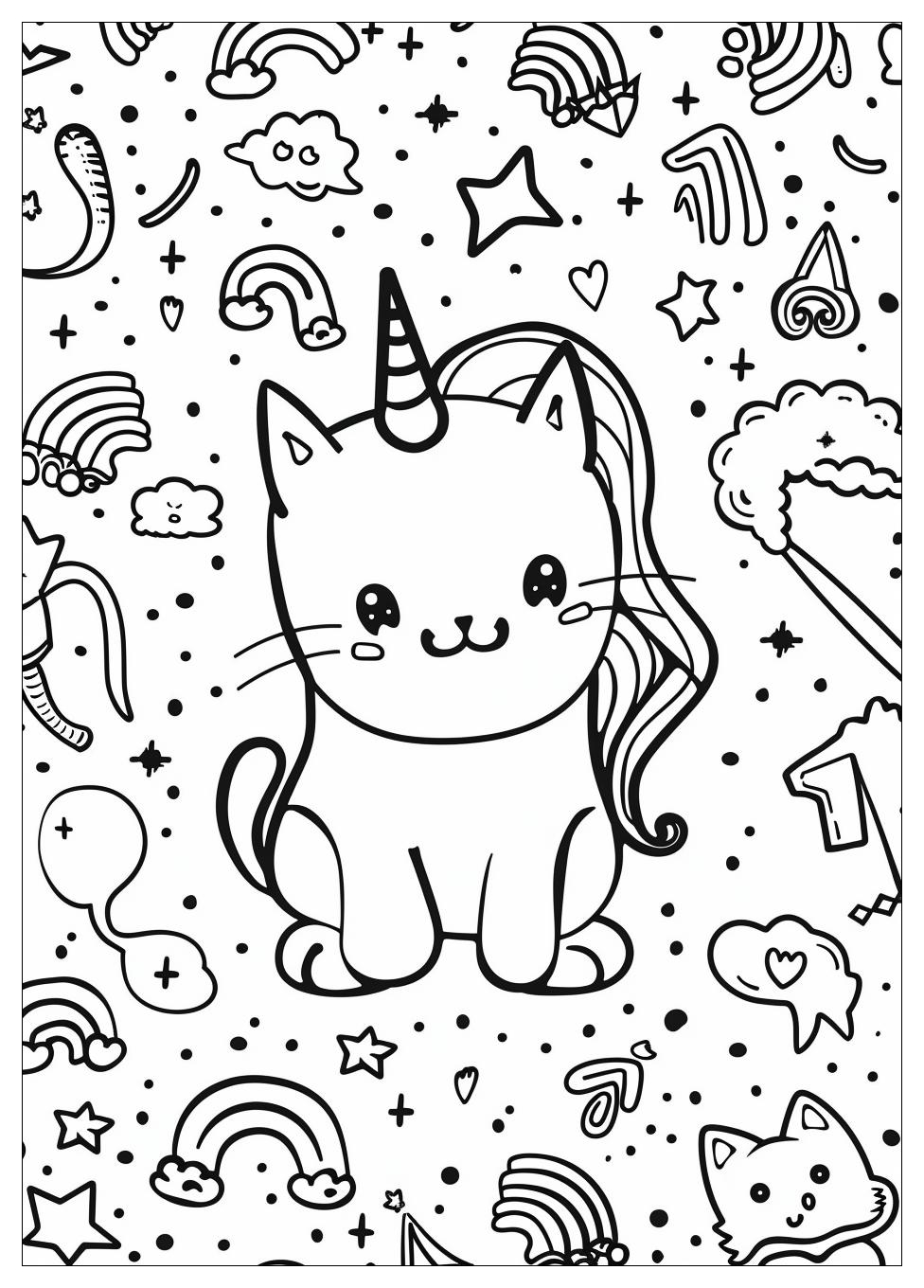 Unicorn Cat Coloring Pages-7