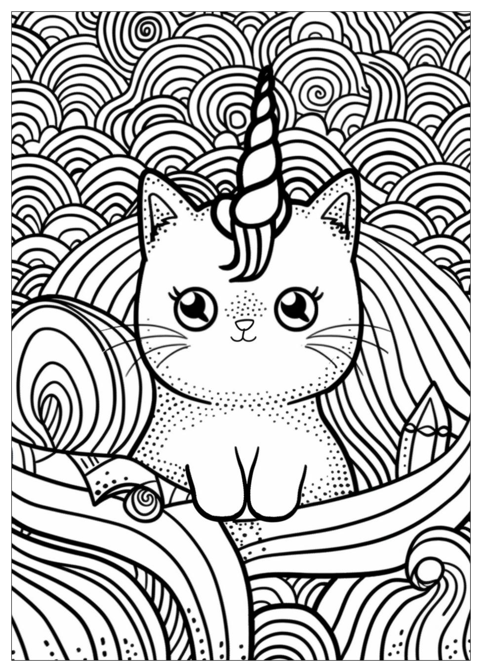 Unicorn Cat Coloring Pages-9