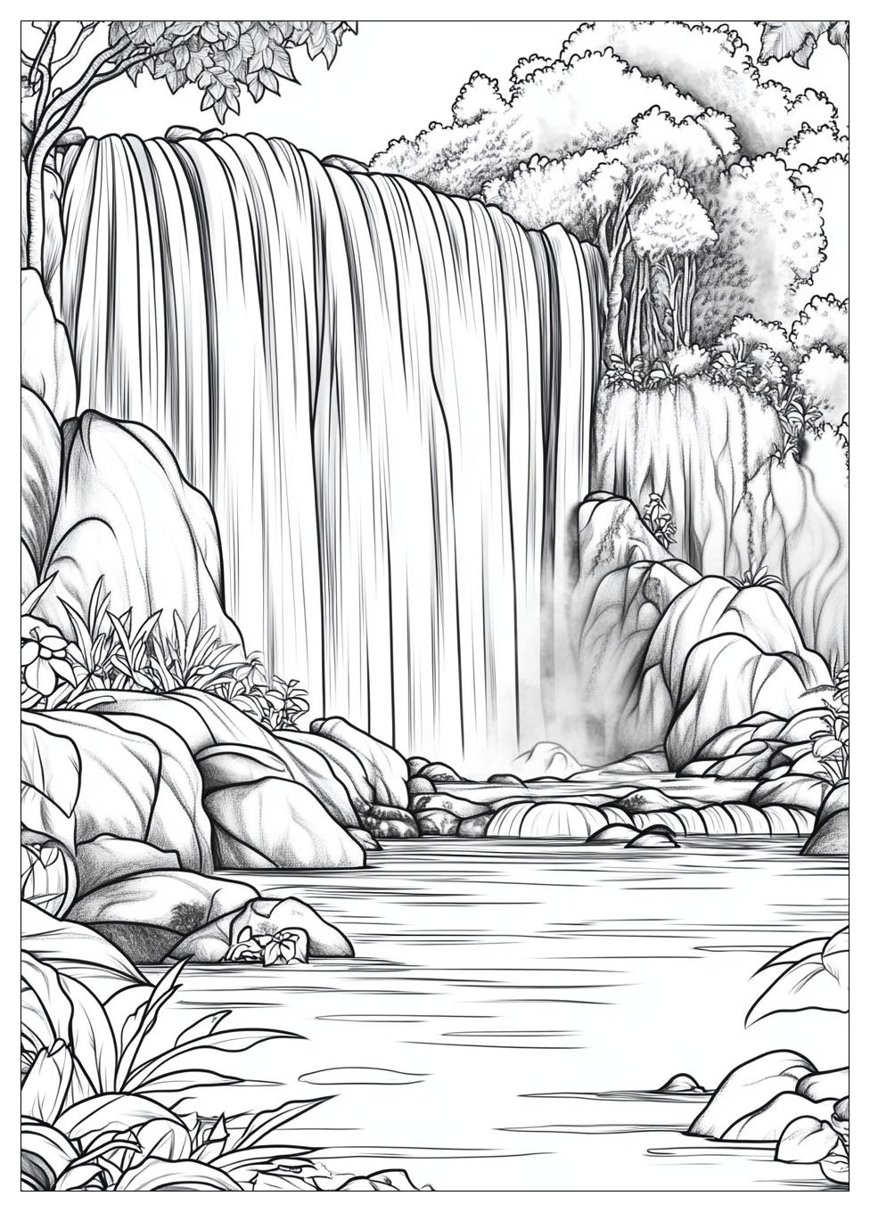 Waterfall Coloring Pages-13