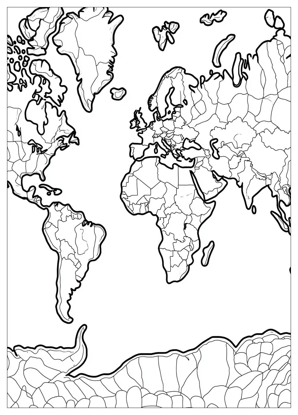 World Map Coloring Pages-1