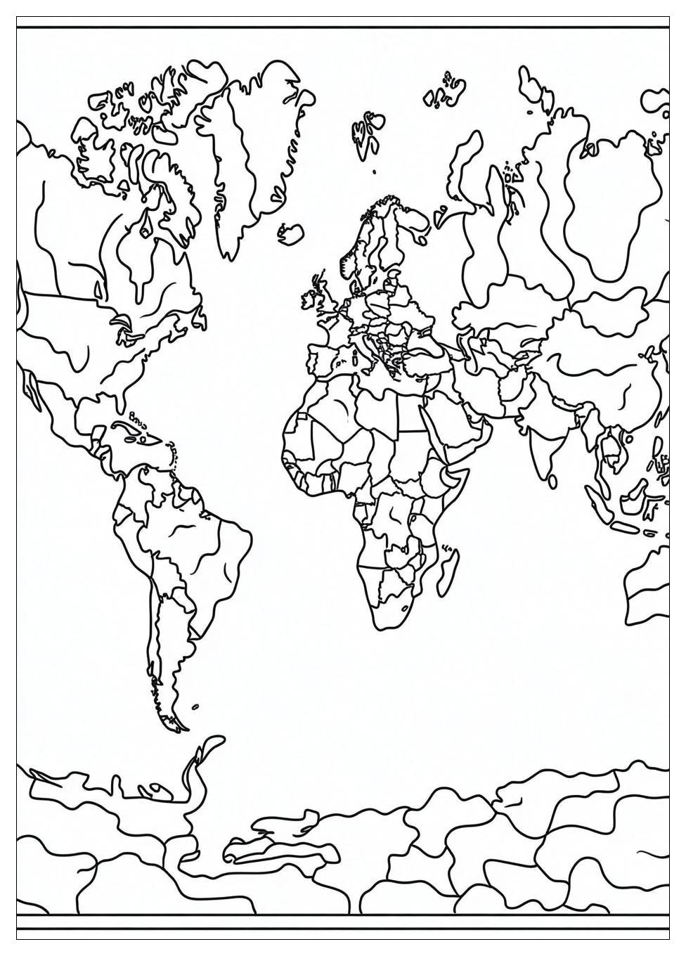 World Map Coloring Pages-10
