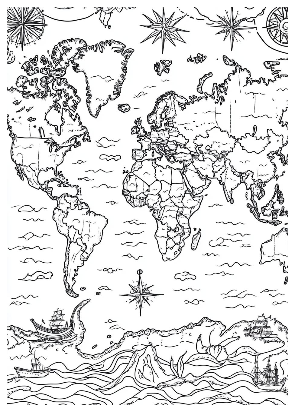 World Map Coloring Pages-16