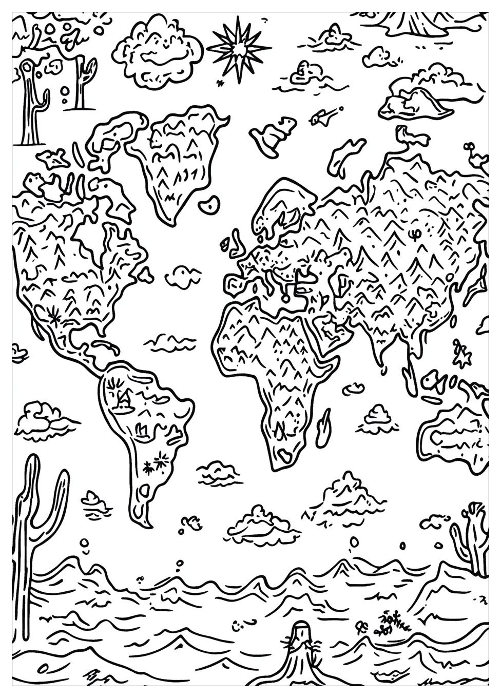 World Map Coloring Pages-3