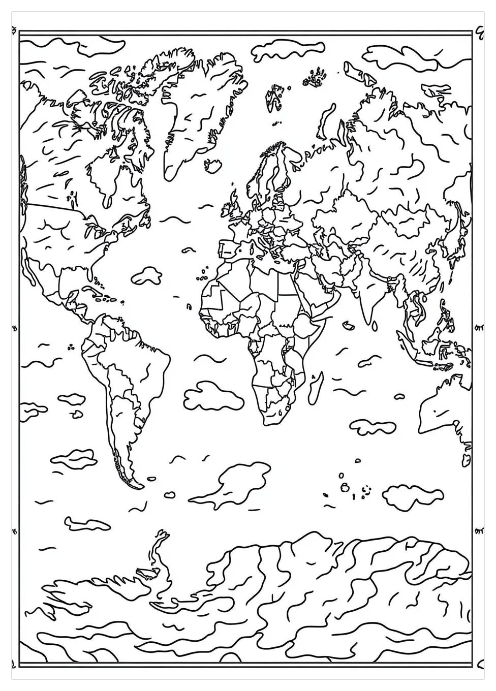World Map Coloring Pages-7