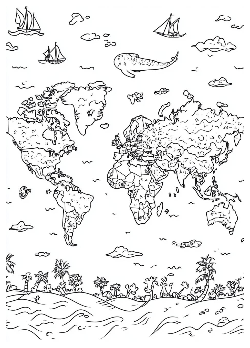 World Map Coloring Pages-8