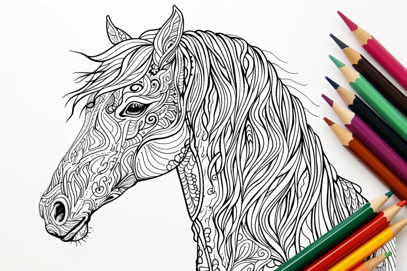 Adult Horse Coloring Pages Free Printable PDF Adult Horse Coloring Pages