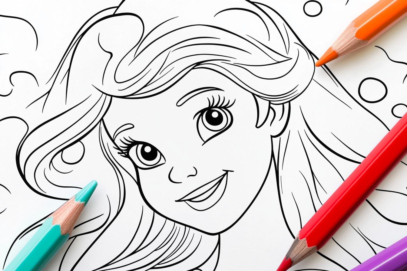 Free Printable PDF Ariel Coloring Pages