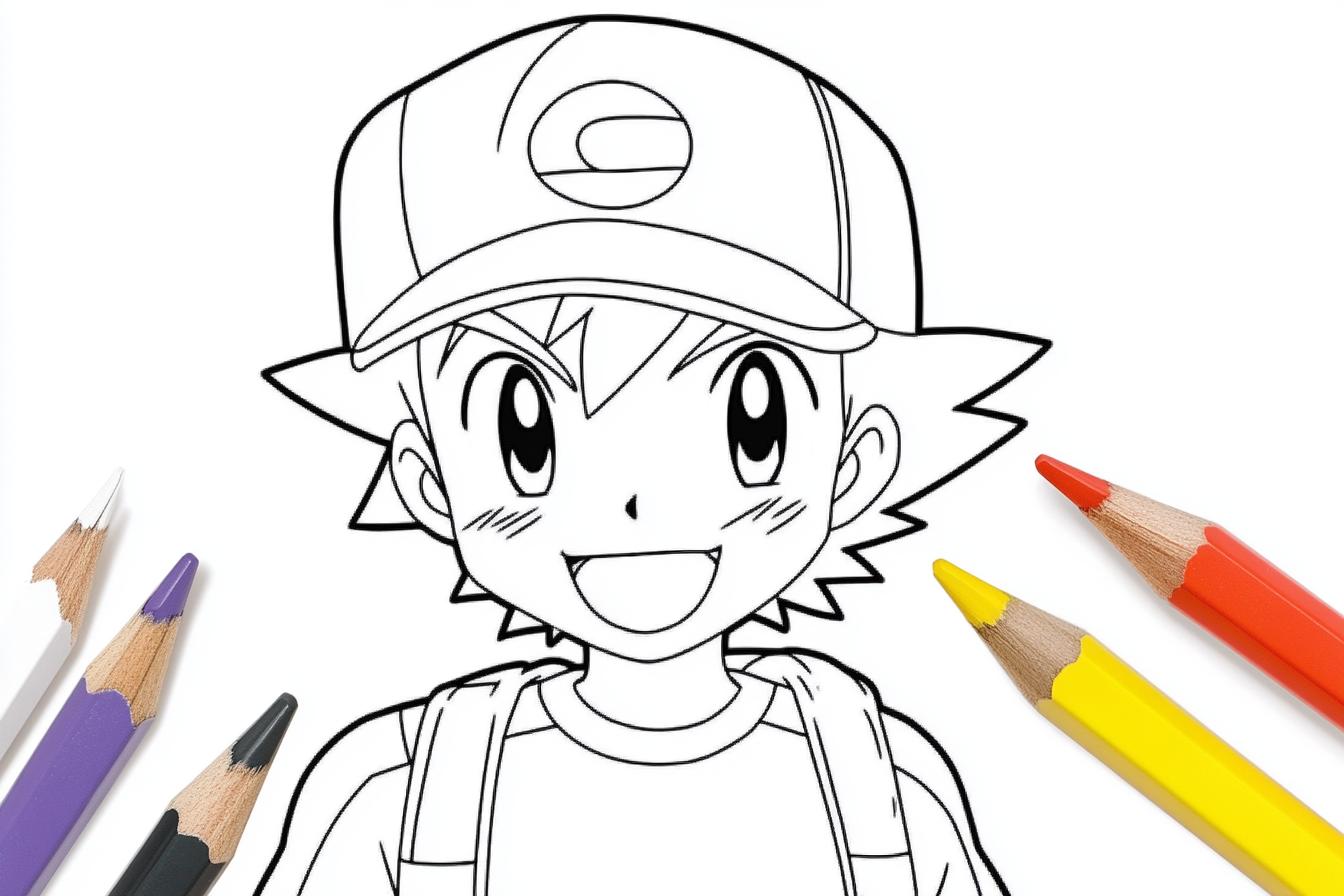 Free Printable PDF Ash Ketchum Coloring Pages