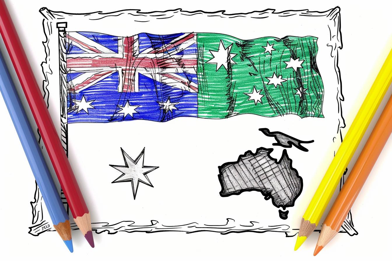Australia Flag Coloring Pages Free Printable PDF Australia Flag Coloring Pages