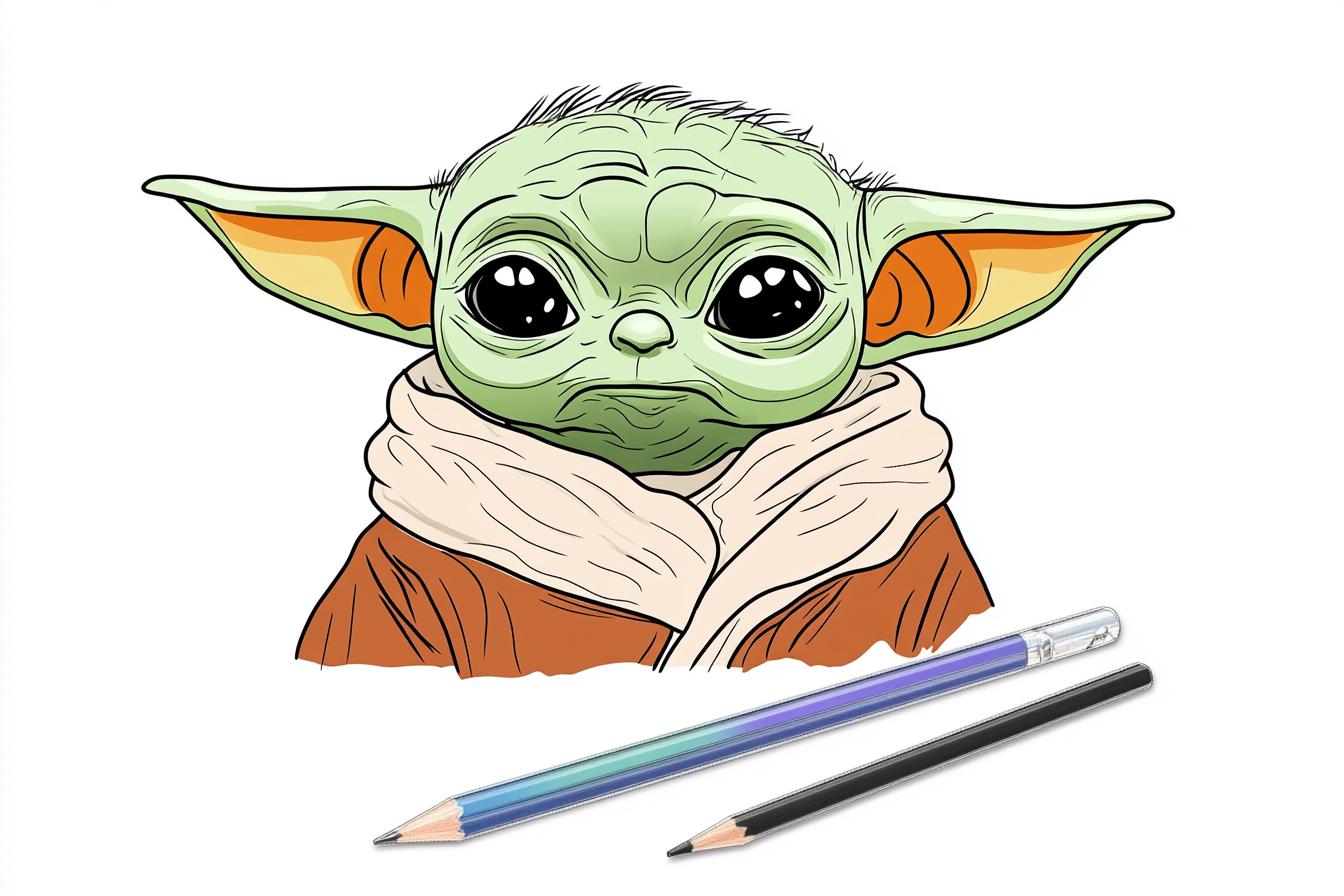 Free Printable PDF Baby Yoda Coloring Pages