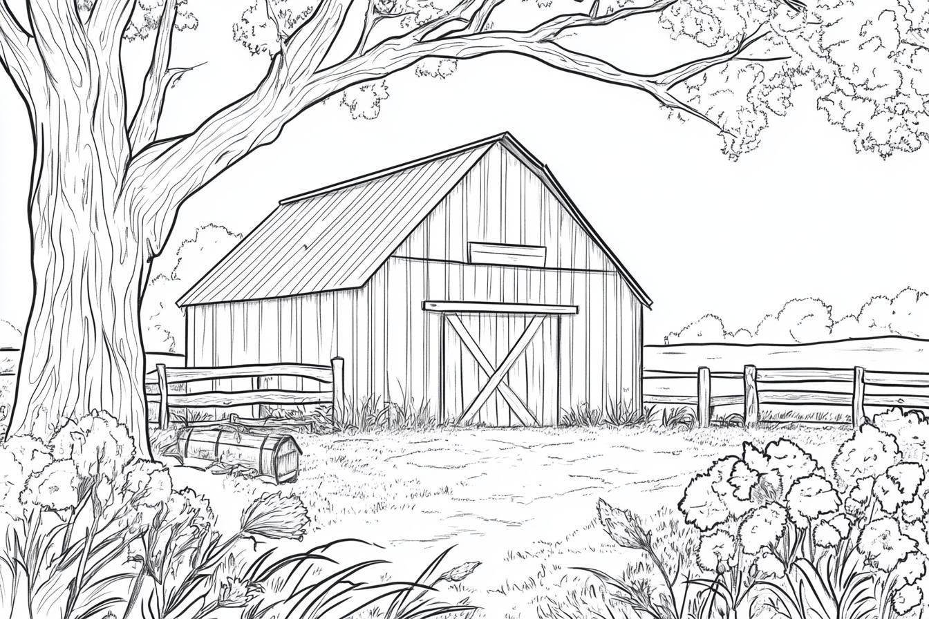 Barn Coloring Pages Free Printable PDF Barn Coloring Pages