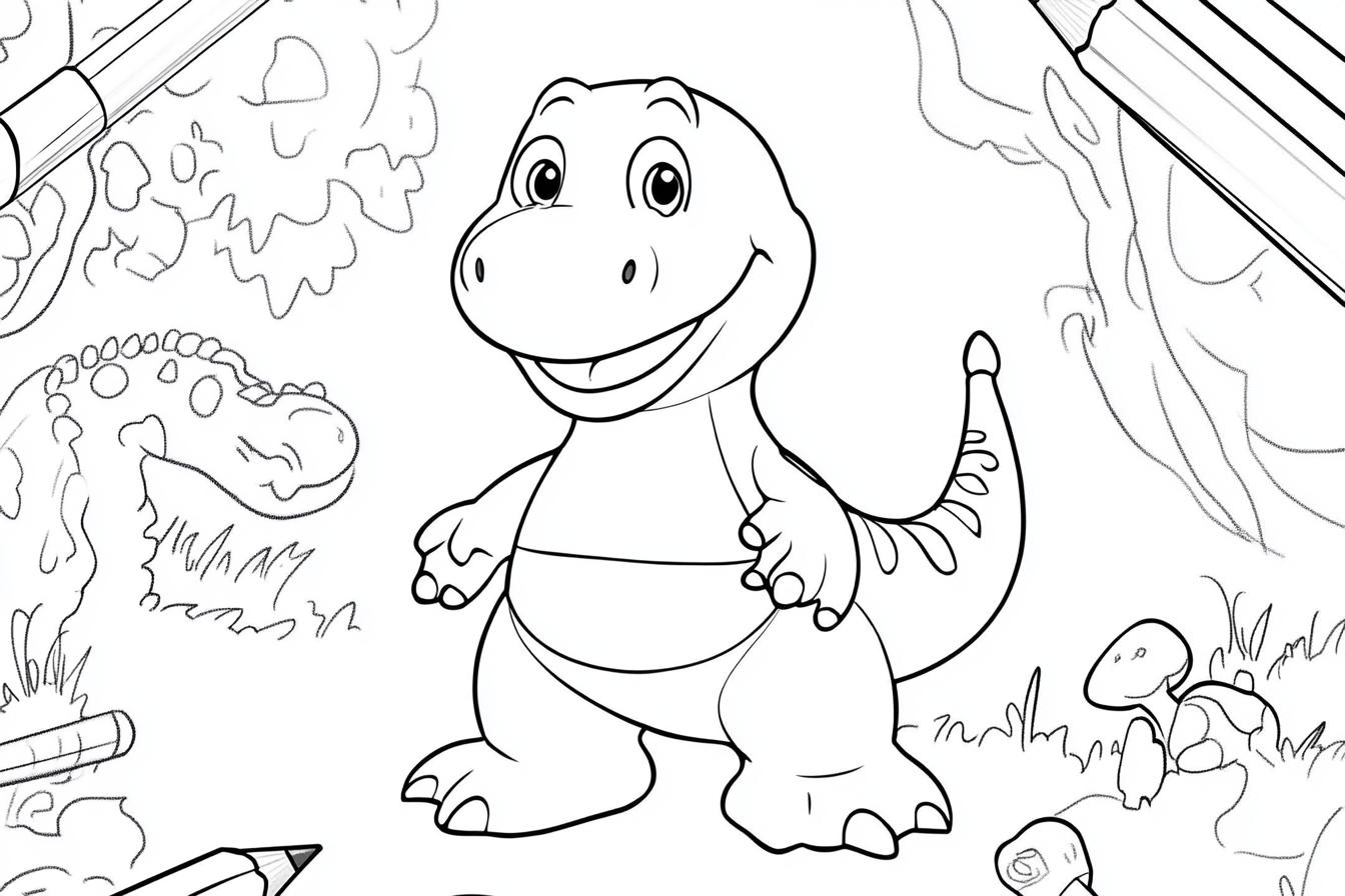 Free Printable PDF Barney Coloring Pages
