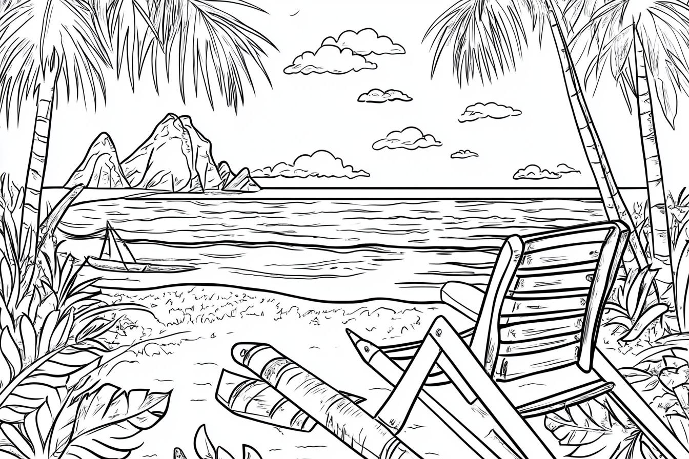 Beach Coloring Pages Free Printable PDF Beach Coloring Pages