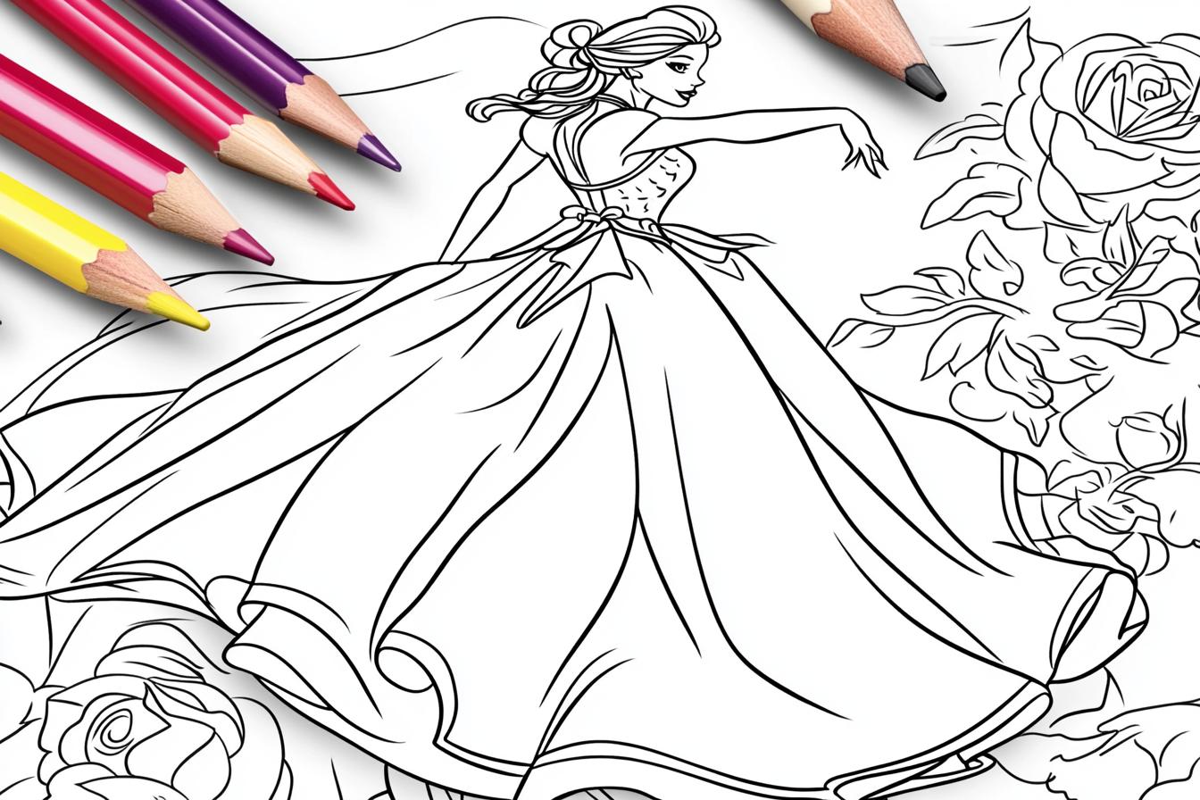 Beauty And The Beast Coloring Pages Free Printable PDF Beauty And The Beast Coloring Pages
