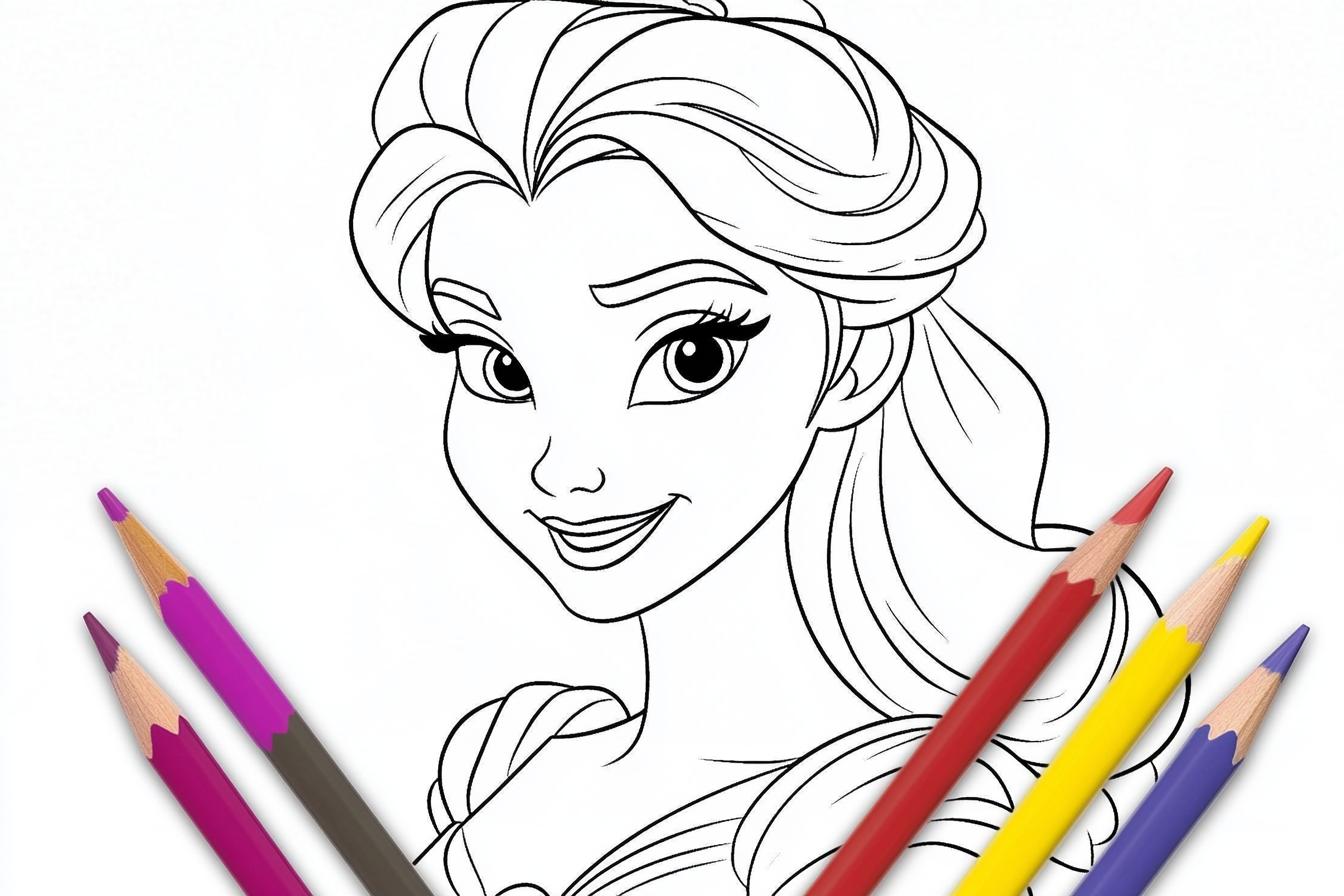 Belle Coloring Pages Free Printable PDF Belle Coloring Pages