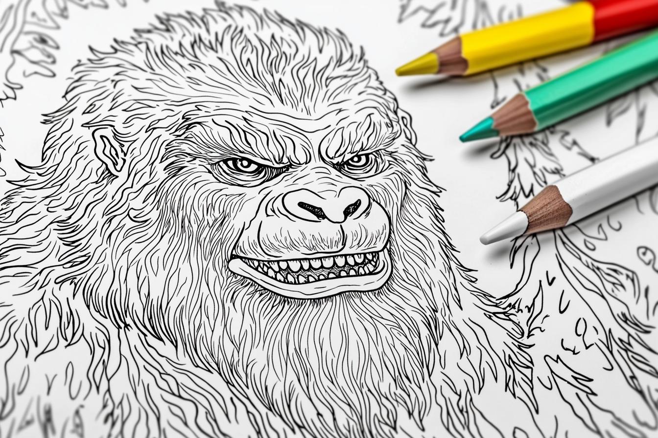 Bigfoot Yeti Coloring Pages Free Printable PDF Bigfoot Yeti Coloring Pages