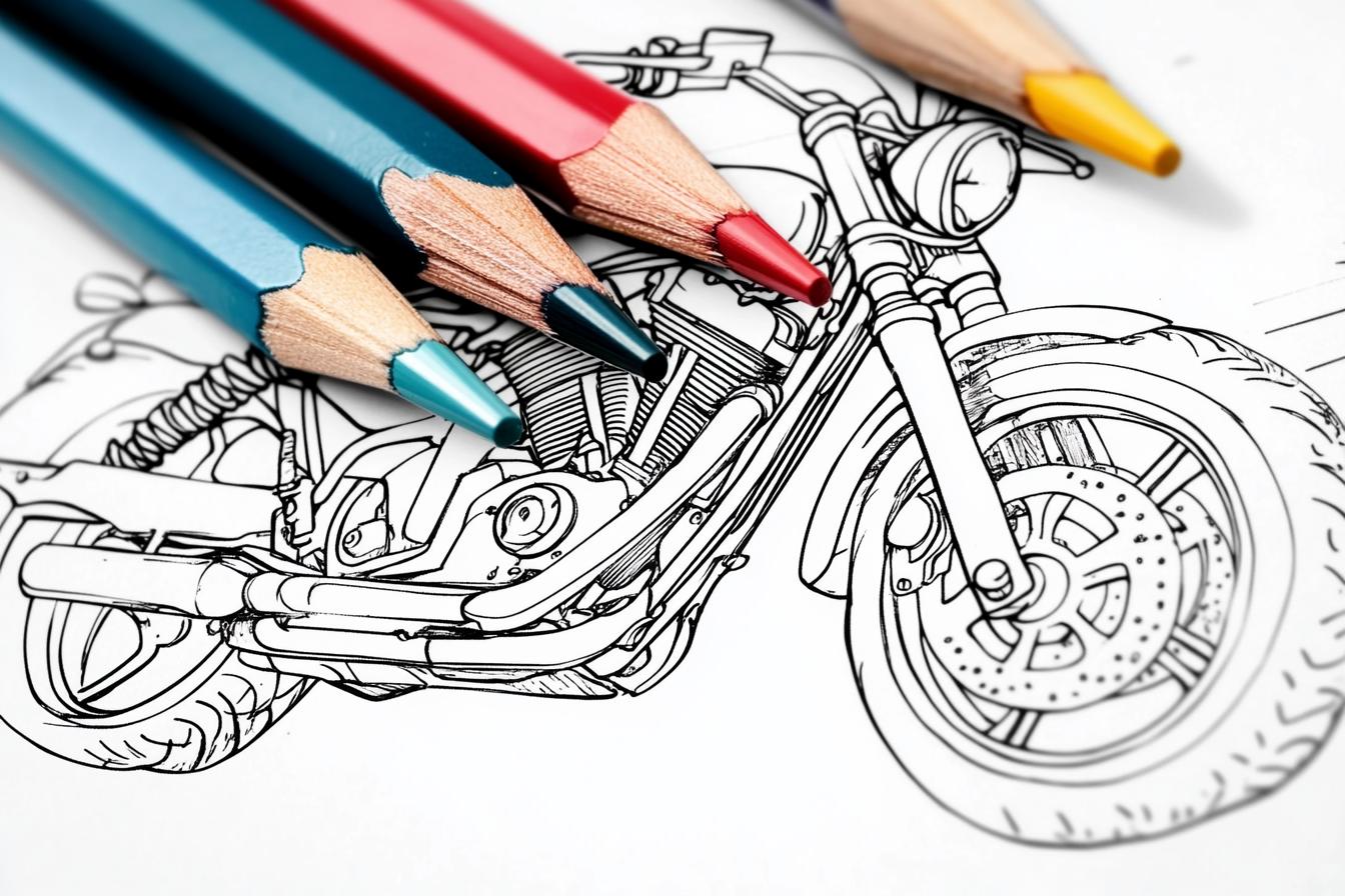 Free Printable PDF Biker Coloring Pages