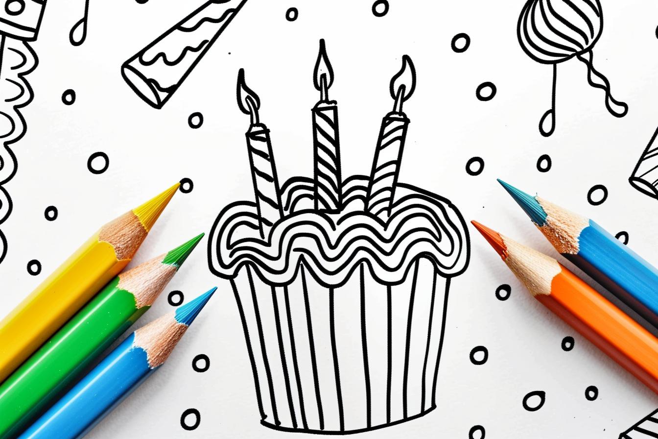 Birthday coloring pages Free Birthday coloring pages
