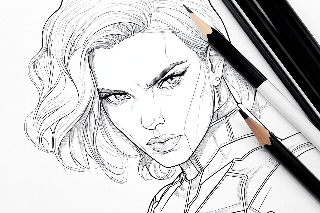 Free Printable PDF Black Widow Coloring Pages
