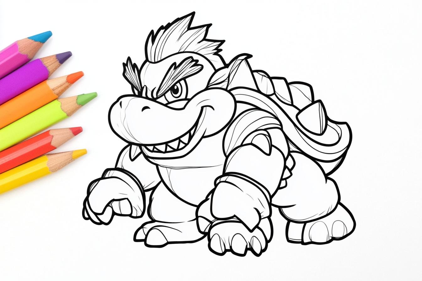 Bowser Coloring Pages Free Printable PDF Bowser Coloring Pages