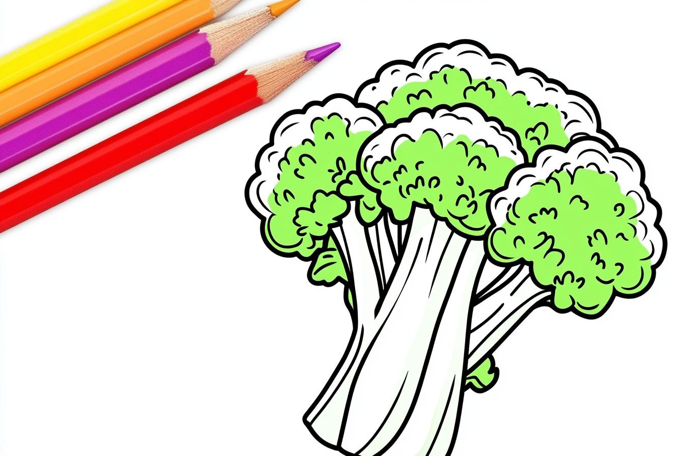 Free Printable PDF Broccoli Coloring Pages