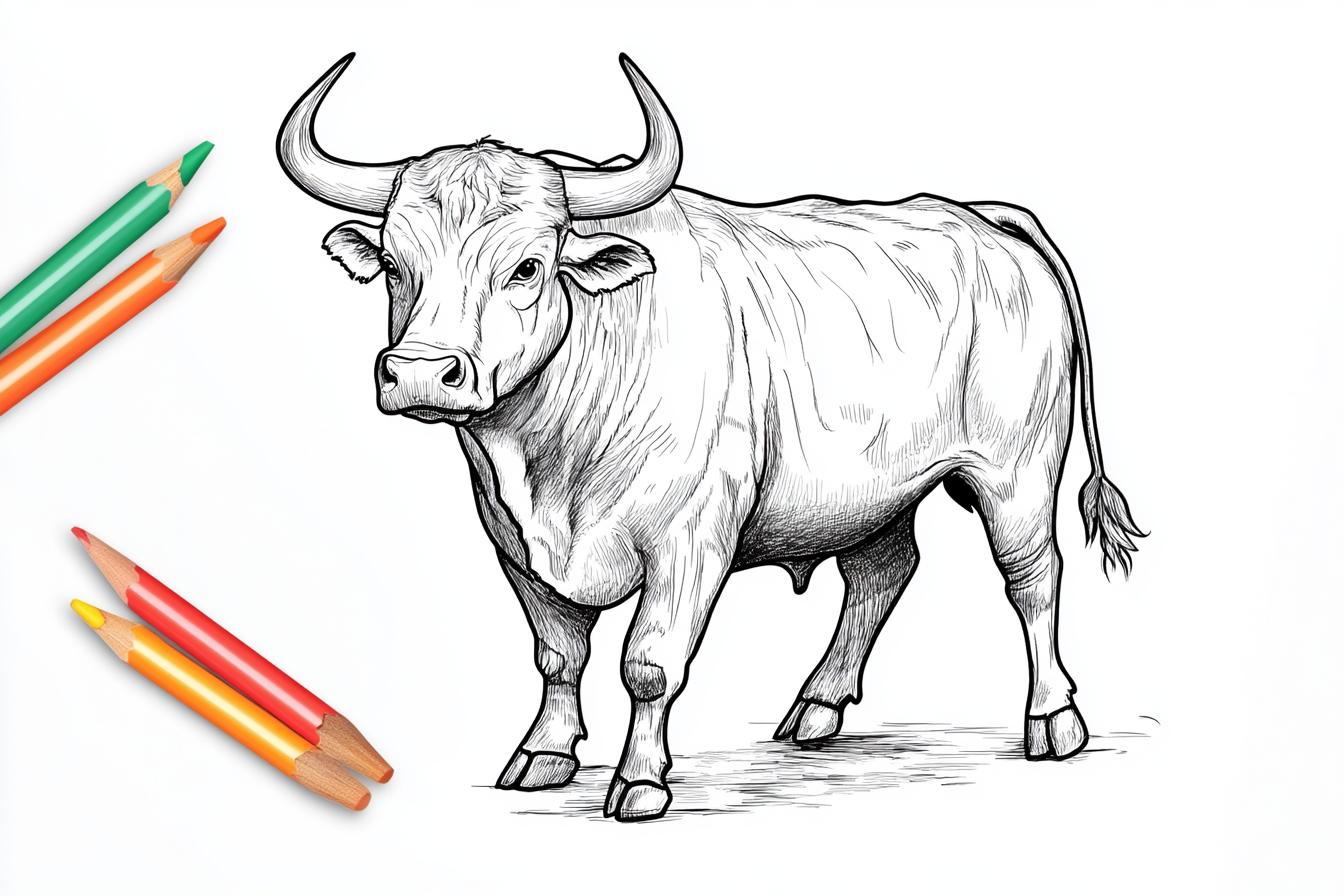 Free Printable PDF Bull Coloring Pages