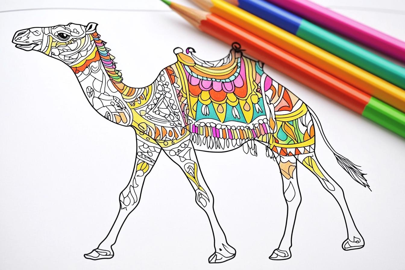 Camel Coloring Pages Free Printable PDF Camel Coloring Pages