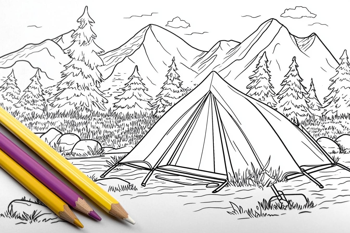Free Printable PDF Camping Coloring Pages