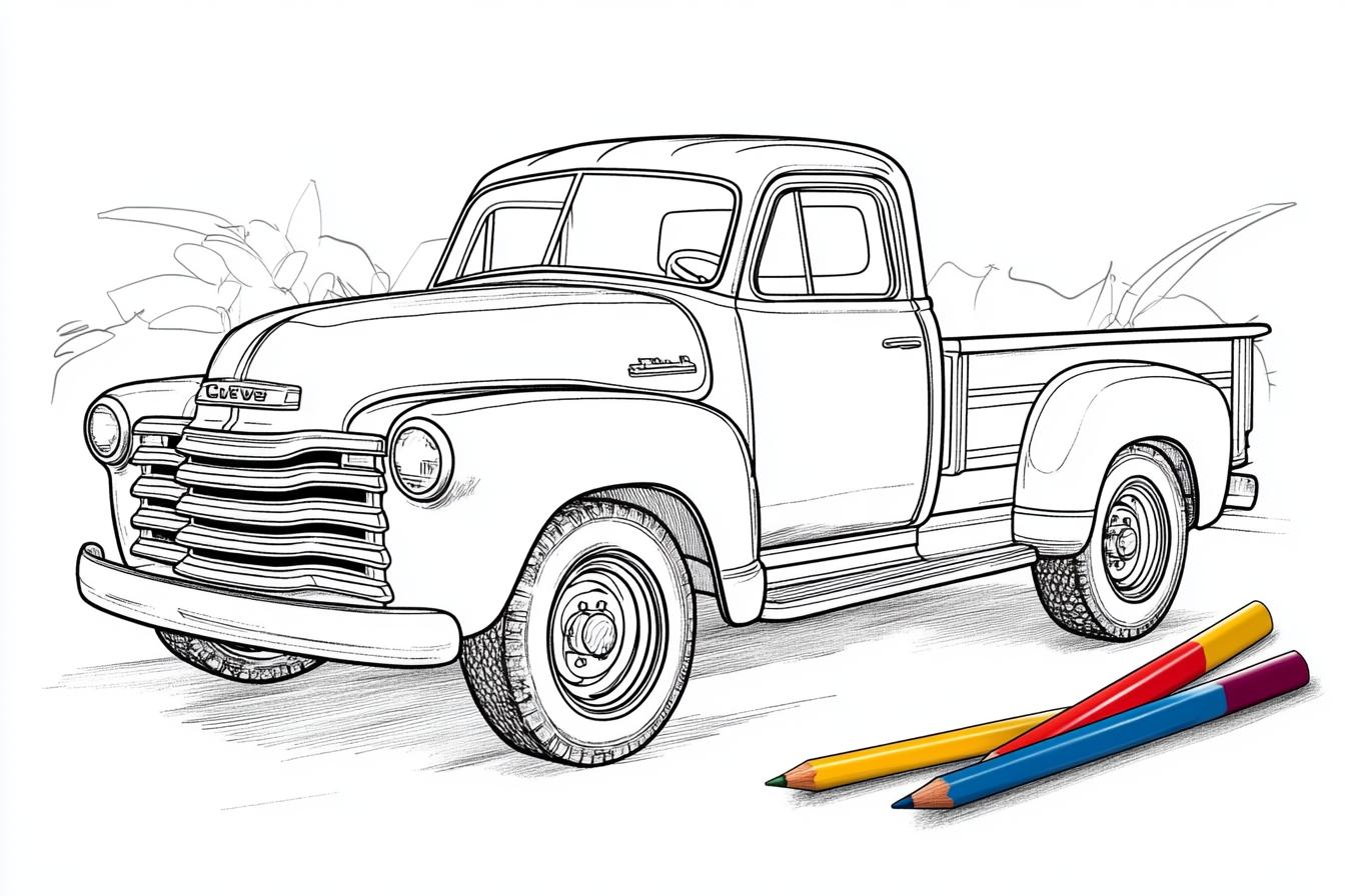Chevy Truck Coloring Pages Free Printable PDF Chevy Truck Coloring Pages