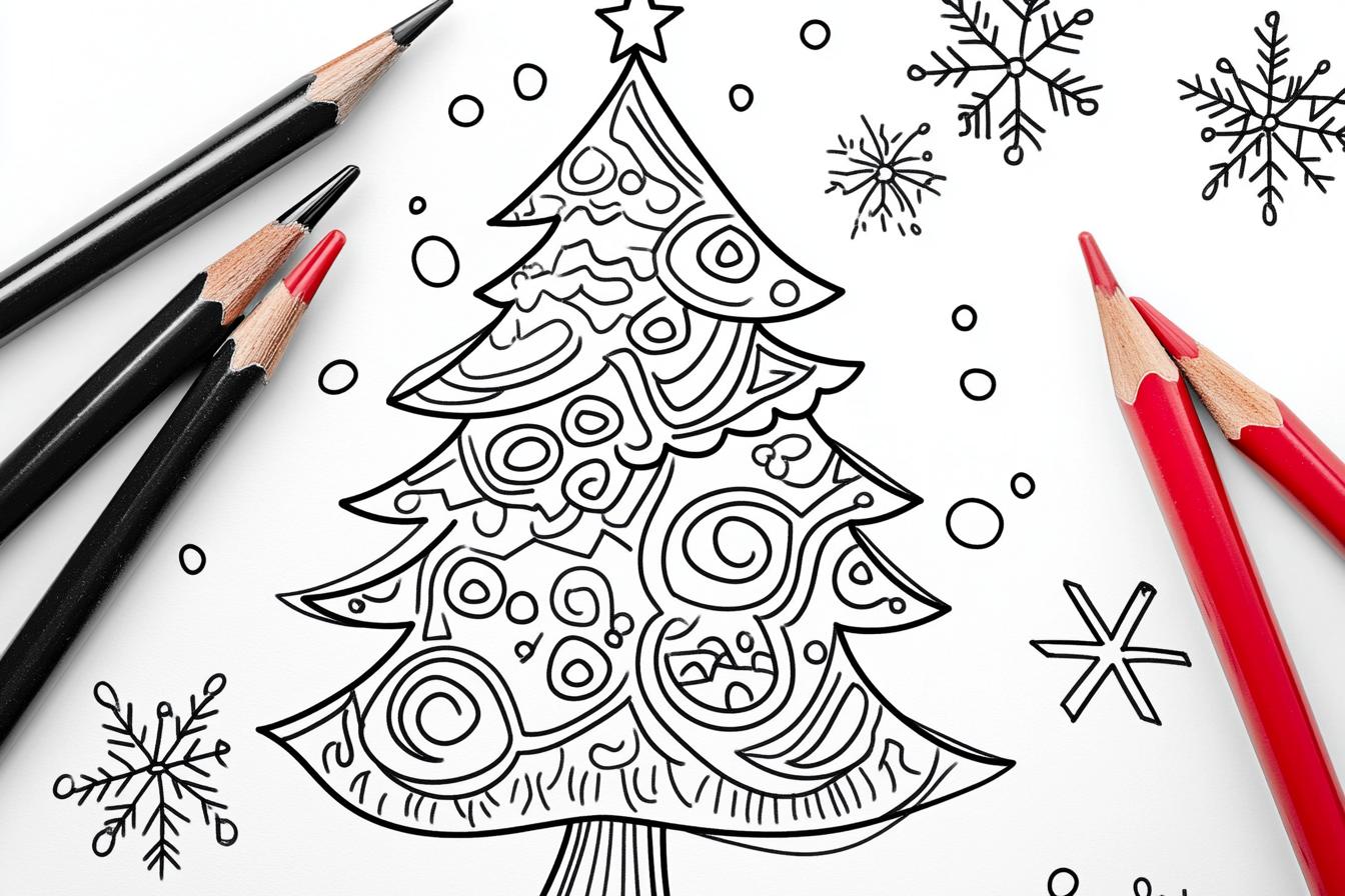 Free Printable PDF Christmas Tree Coloring Pages