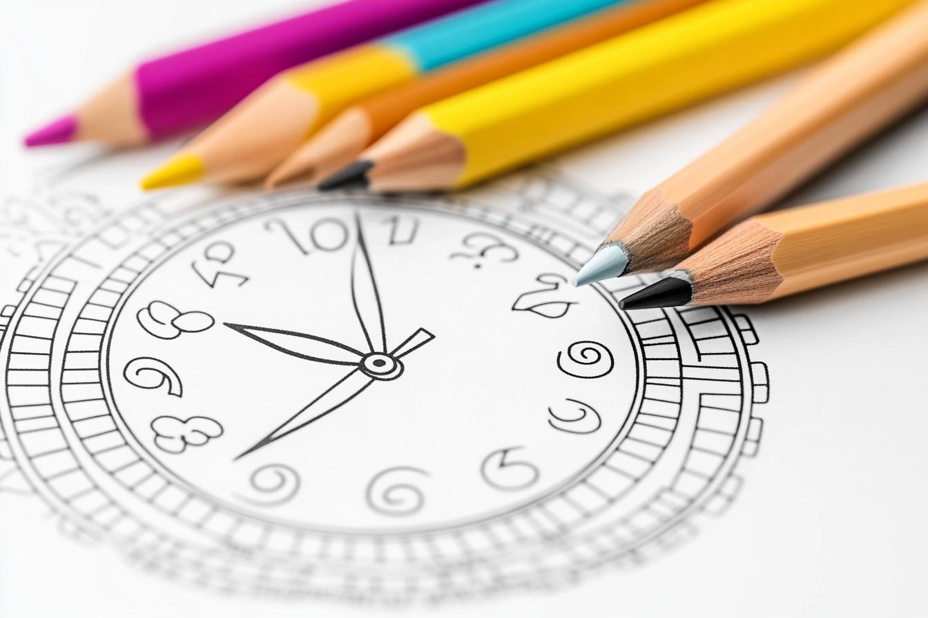 Free Printable PDF Clock Coloring Pages