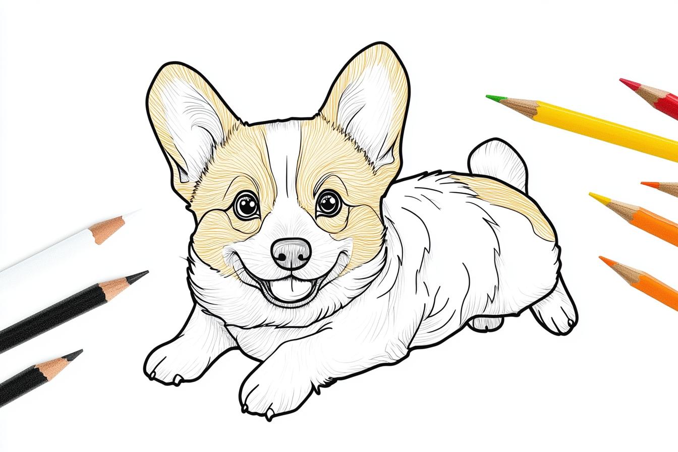 Corgi Coloring Pages Free Printable PDF Corgi Coloring Pages