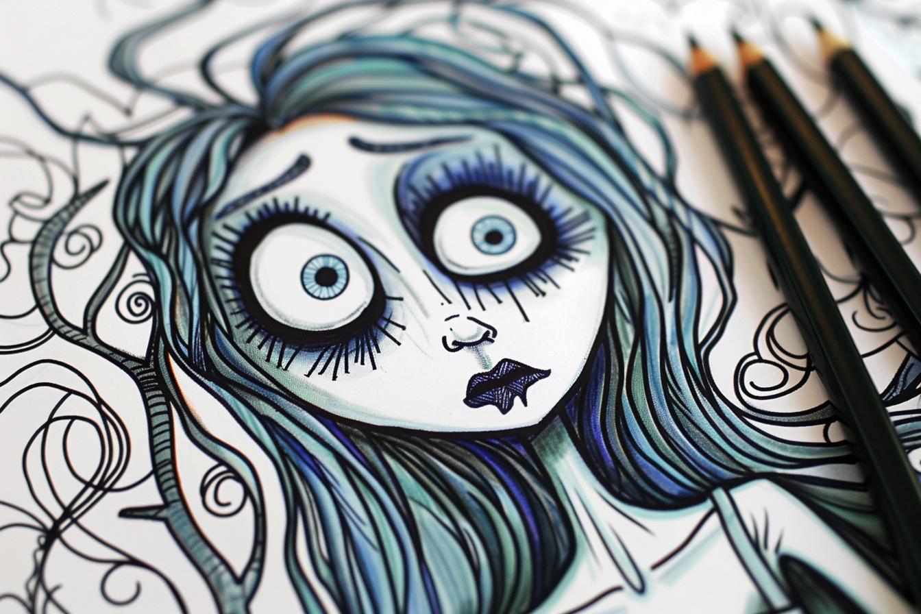 Corpse Bride Coloring Pages Free Printable PDF Corpse Bride Coloring Pages