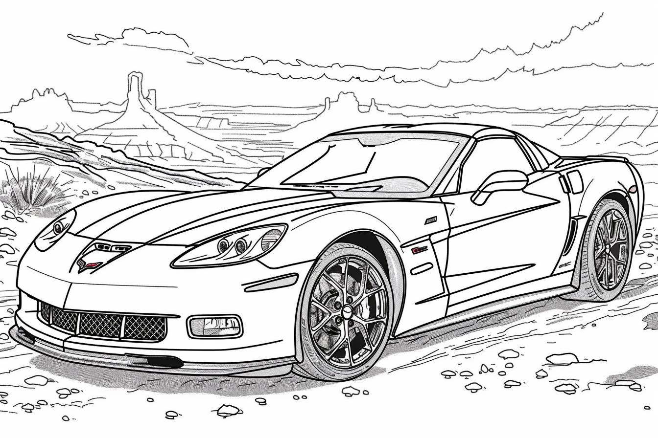 Corvette Coloring Pages Free Printable PDF Corvette Coloring Pages