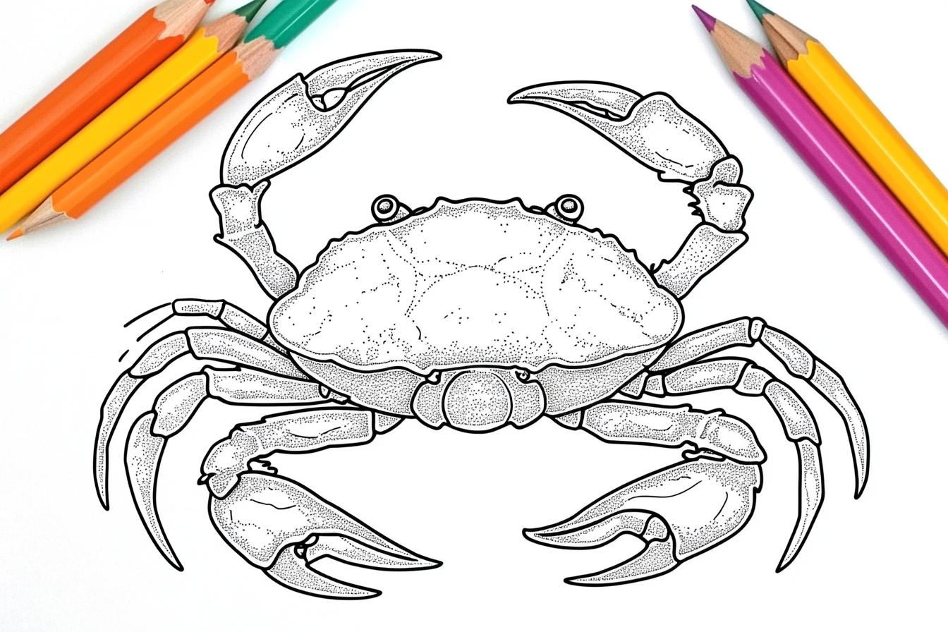 Crab Coloring Pages Free Printable PDF Crab Coloring Pages