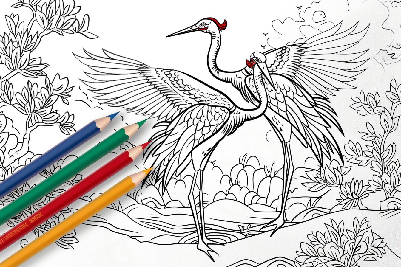 Crane Coloring Pages Free Crane Coloring Pages