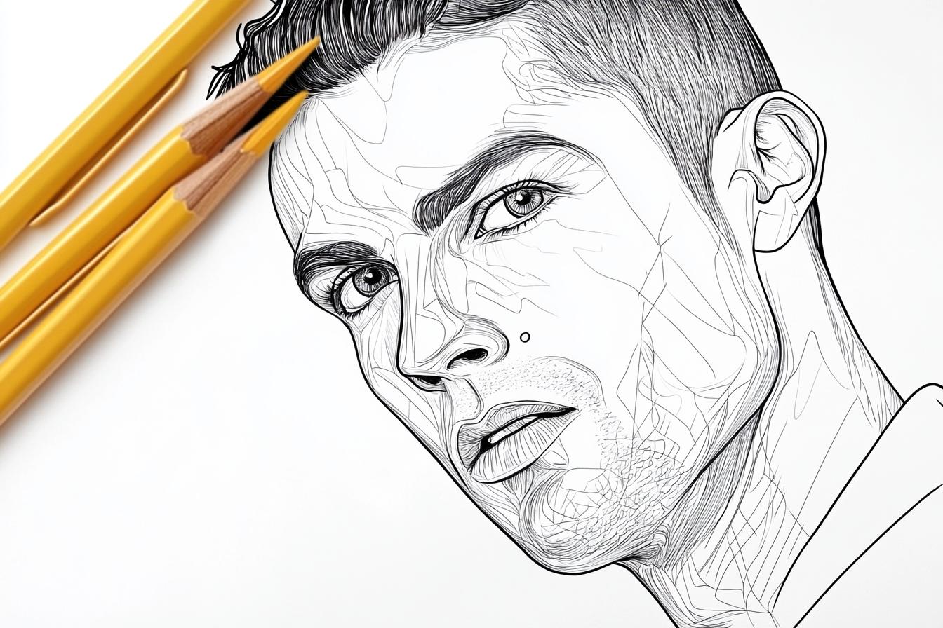 Free Printable PDF Cristiano Ronaldo Coloring Pages